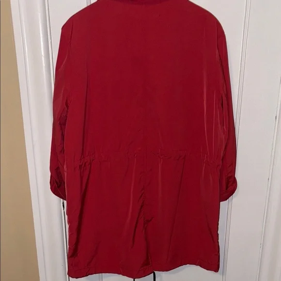 NWT Red Utility Jacket with Relaxed Fit and Collared Neckline - Picture 4 of 4